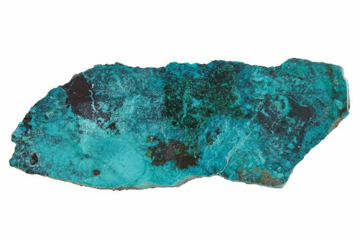 Colorful Chrysocolla and Shattuckite Slab - Mexico #236839